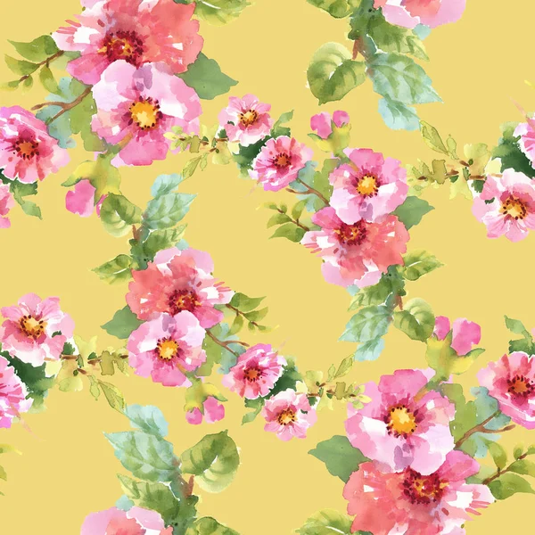 Seamless pattern with pink flowers — Stock Photo, Image