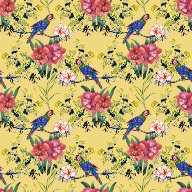 Suluboya el çekilmiş Dikişsiz renkli desen 