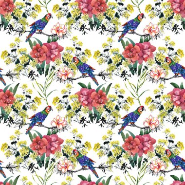 Suluboya el çekilmiş Dikişsiz renkli desen 