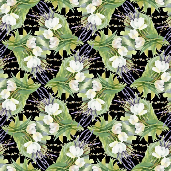 花の装飾パターン — ストック写真