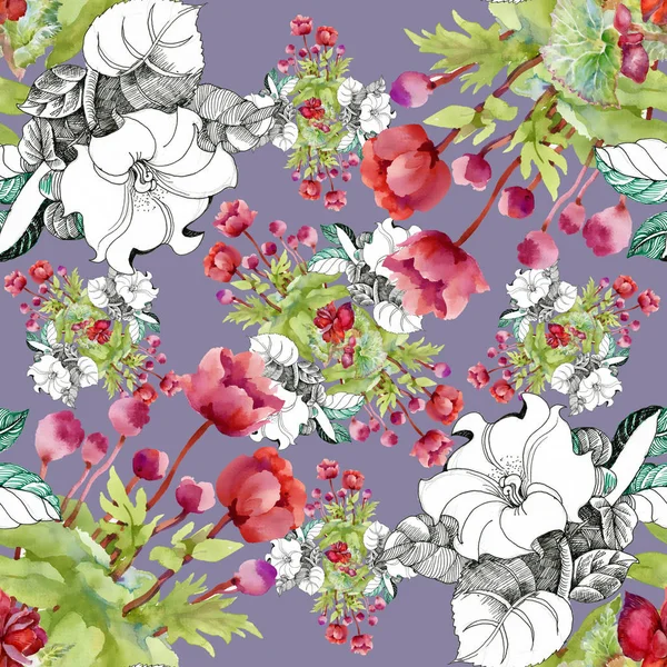 Květinový ornament vzor — Stock fotografie