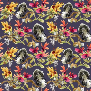 Suluboya el çekilmiş Dikişsiz renkli desen