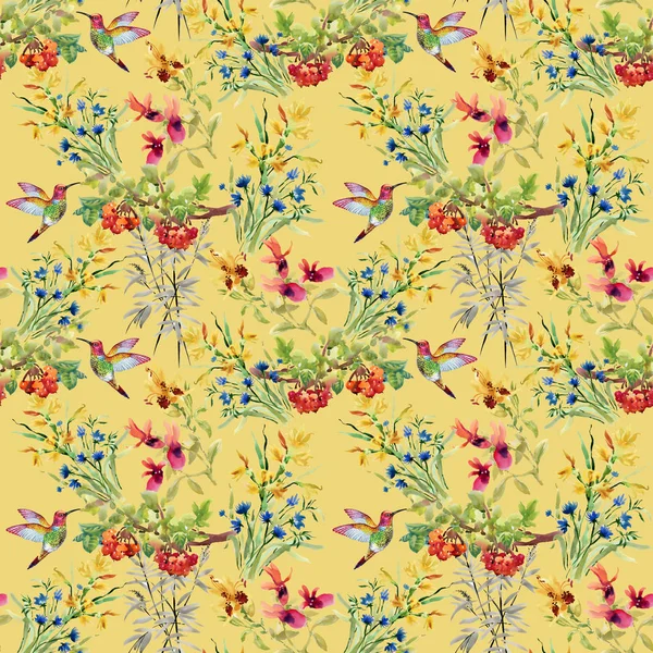 꽃과 새와 패턴 — 스톡 사진