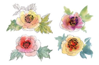 Çizilmiş yaz çiçekler teslim