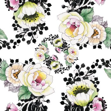 Peonies ile parlak arka plan