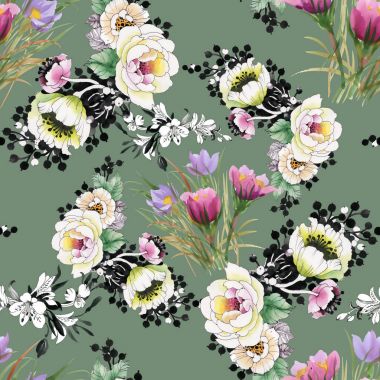 arka plan peonies ve peri masalı rüya otu ile