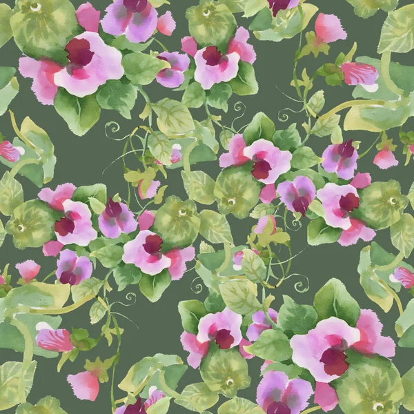 Leuchtende Aquarellblumen — Stockfoto