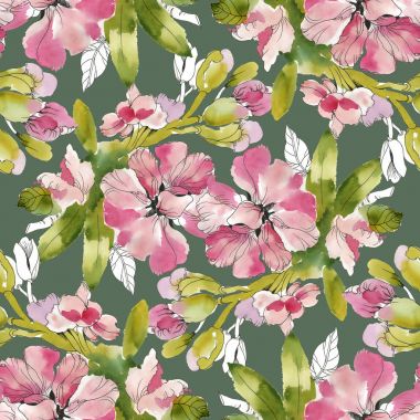  Dikişsiz çiçekler ve yapraklar