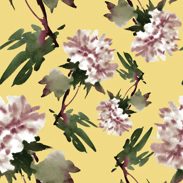 Texture acquerello con fiori — Foto Stock