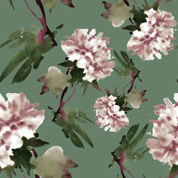 Aquarell Textur mit Blumen — Stockfoto