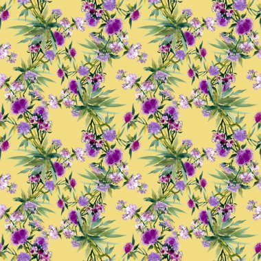 Çiçekler ve yapraklar pürüzsüz desen