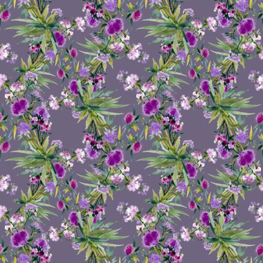 Çiçekler ve yapraklar pürüzsüz desen