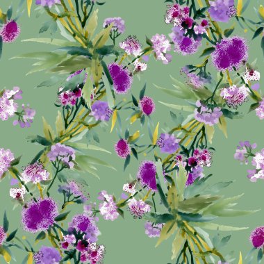 Çiçekler ve yapraklar pürüzsüz desen