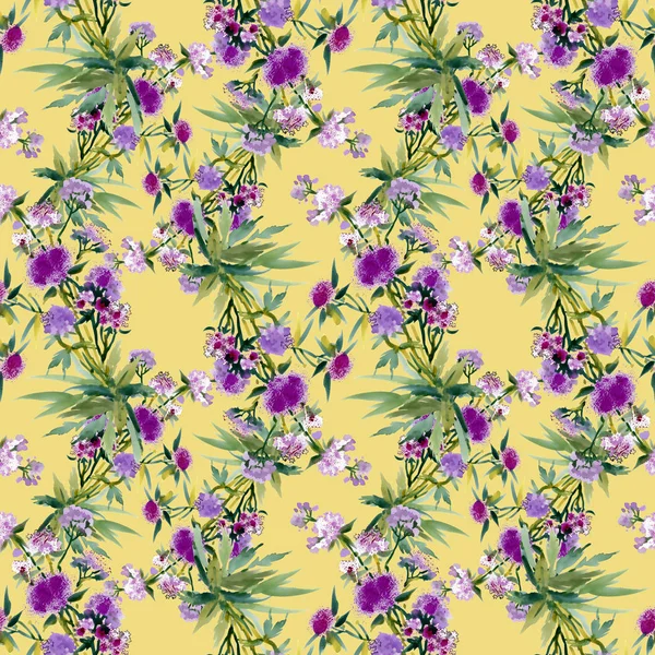 Flowers and leaves seamless pattern — Stock Photo, Image