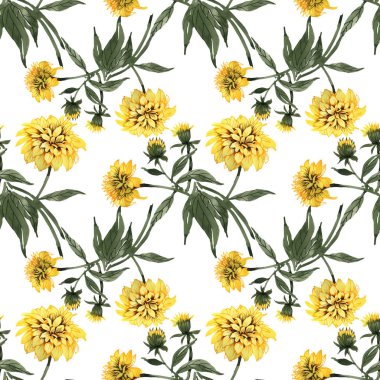 sarı çiçekler ve yapraklar