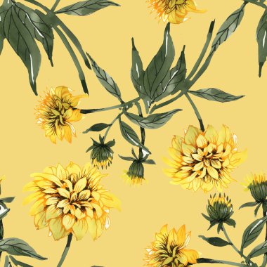 sarı çiçekler ve yapraklar