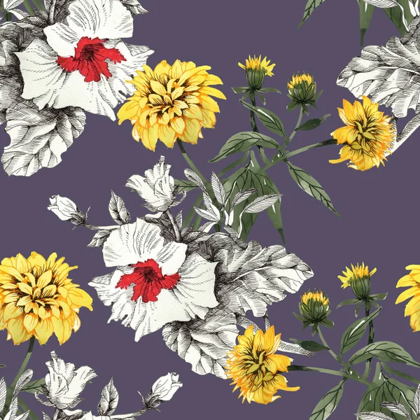  Sarı ve beyaz-kırmızı çiçekler arka plan