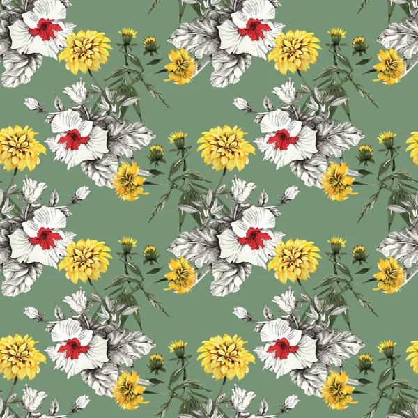  Sarı ve beyaz-kırmızı çiçekler arka plan