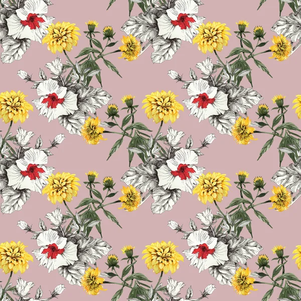  Sarı ve beyaz-kırmızı çiçekler arka plan