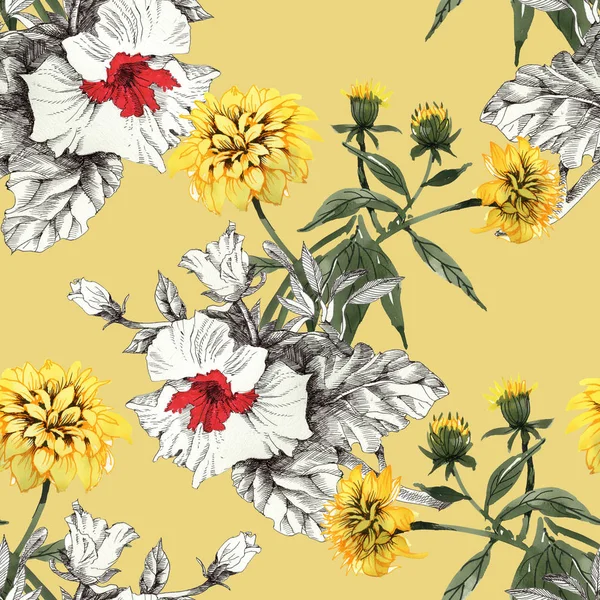  Sarı ve beyaz-kırmızı çiçekler arka plan