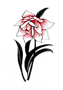 El çekilmiş renkli çiçek