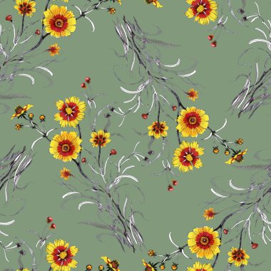 Sarı çiçek el çekilmiş