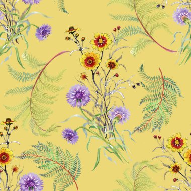 Çizilmiş yaz çiçekler teslim