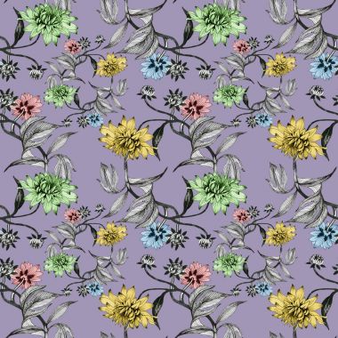 Çizilmiş yaz çiçekler teslim