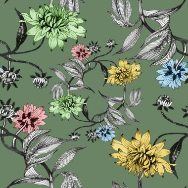 Çizilmiş yaz çiçekler teslim