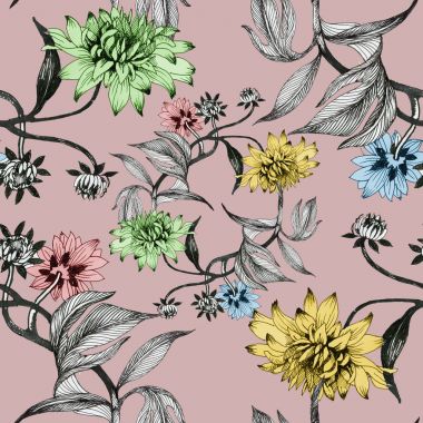 Çizilmiş yaz çiçekler teslim