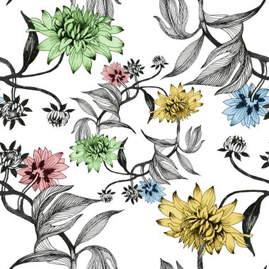 Çizilmiş yaz çiçekler teslim