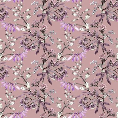 mor çiçekler el çekilmiş