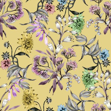 Çizilmiş yaz çiçekler teslim