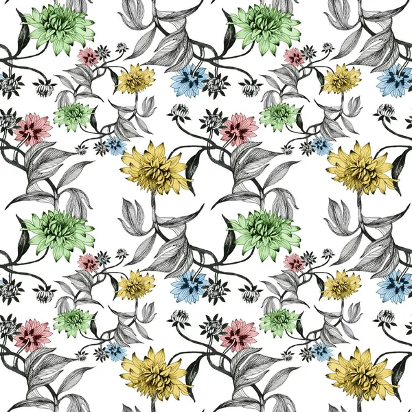 Çizilmiş yaz çiçekler teslim