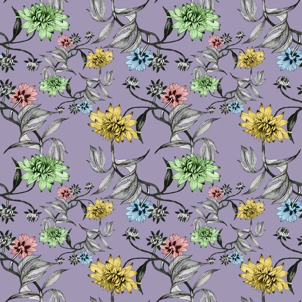 Çizilmiş yaz çiçekler teslim