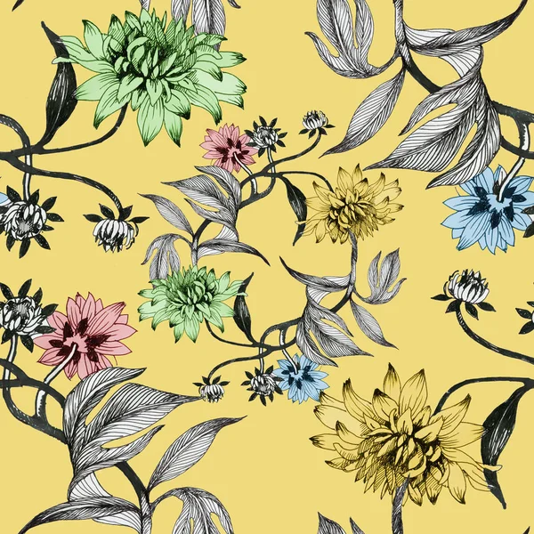 Çizilmiş yaz çiçekler teslim