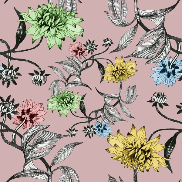 Çizilmiş yaz çiçekler teslim