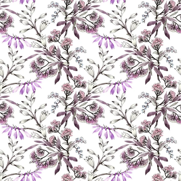 mor çiçekler el çekilmiş