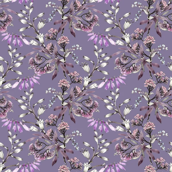 mor çiçekler el çekilmiş