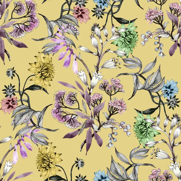 Çizilmiş yaz çiçekler teslim