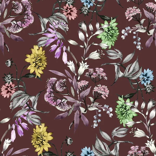 Çizilmiş yaz çiçekler teslim