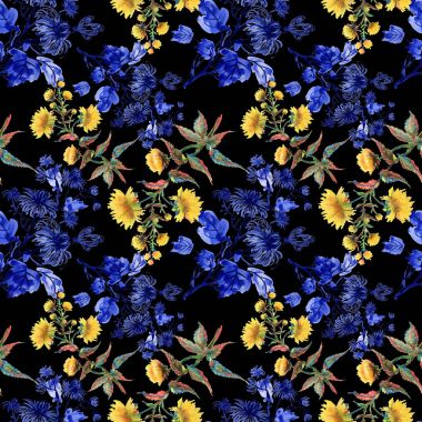 suluboya çiçek desenle