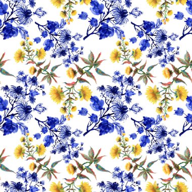 suluboya çiçek desenle