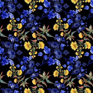 suluboya çiçek desenle