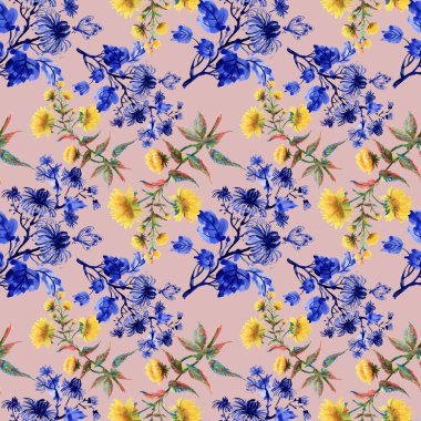 suluboya çiçek desenle