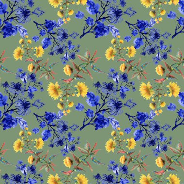 suluboya çiçek desenle