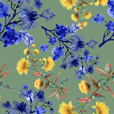 suluboya çiçek desenle