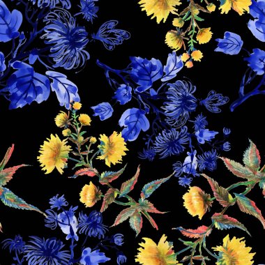 suluboya çiçek desenle