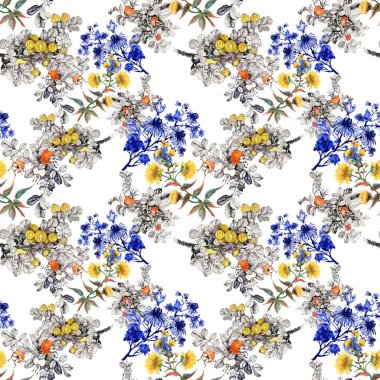 Çiçek ve meyveleri ile desen