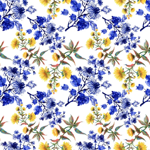 suluboya çiçek desenle